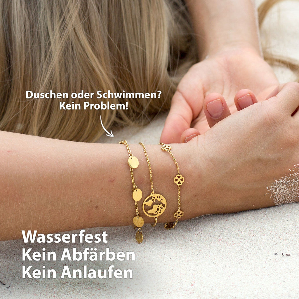 Bundle: BonnyBliss Kleeblatt Kette + Armband Gold