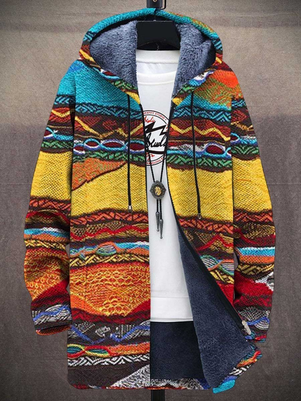 Jindalee™ - Luxuriöse Kunstinspirierte Kapuzenjacke mit Reißverschluss