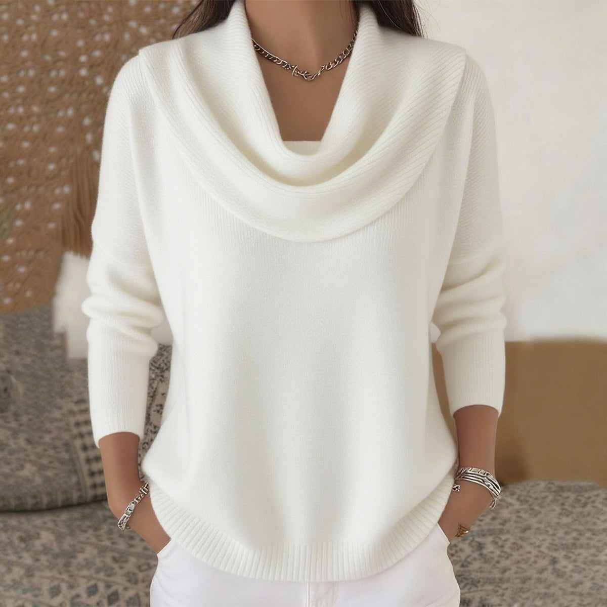 Julia | Draped Collar Sweater