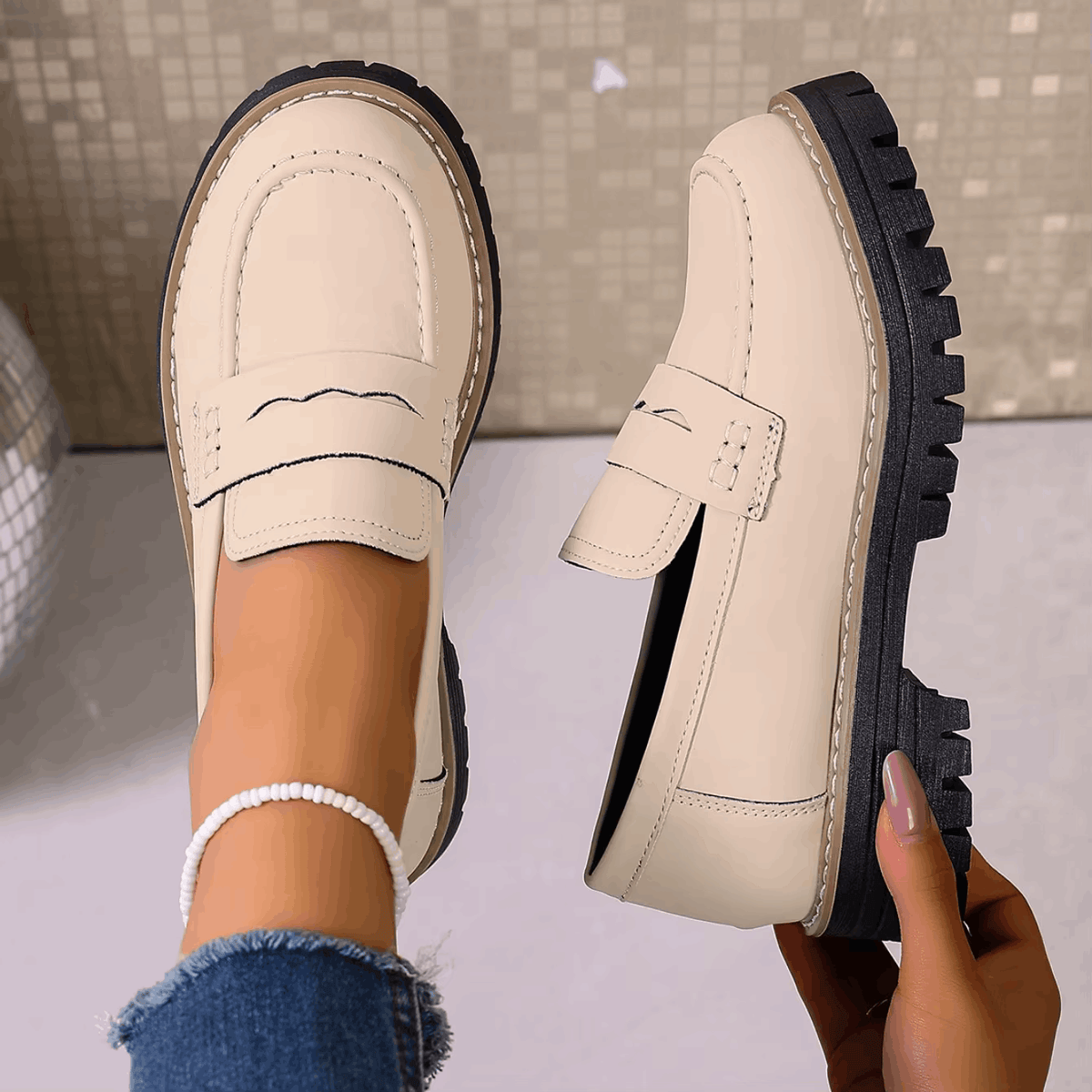 Alverina™ - Mocassins mit strukturiertem Profil