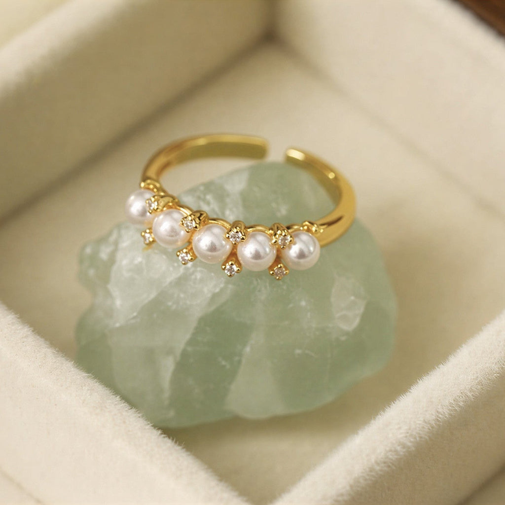 Fünf-Perlen-Reihen-Ring