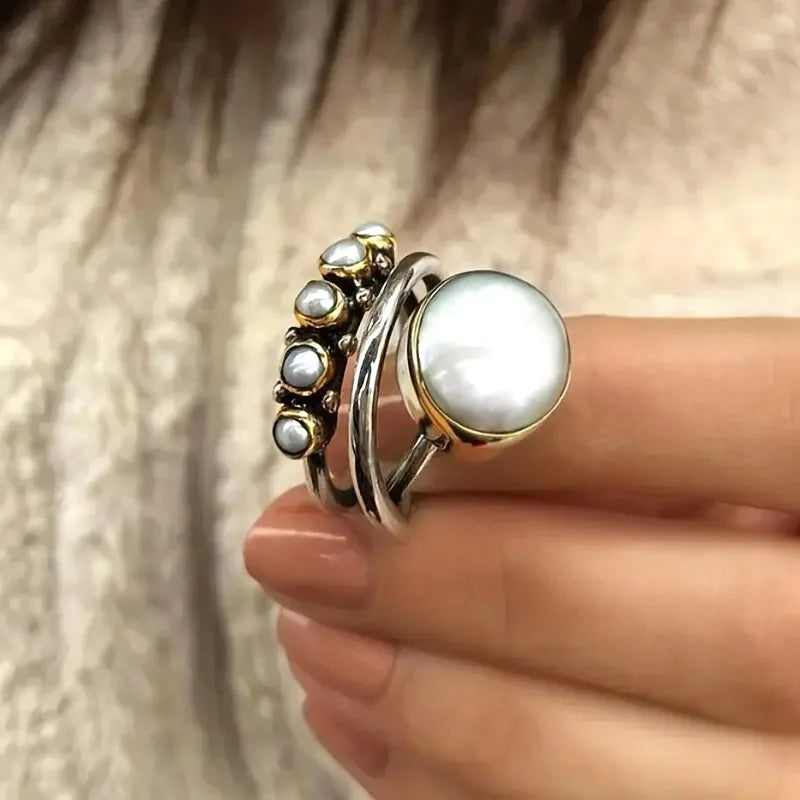 Mehrlagiges Perlen-Ring-Set
