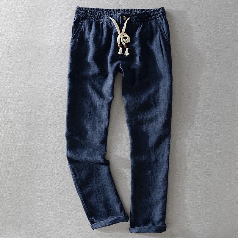 Harrington 100% Leinenhose mit elastischem Komfortbund