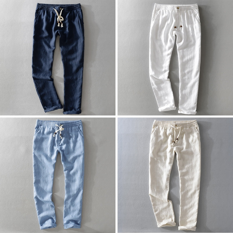 Harrington 100% Leinenhose mit elastischem Komfortbund