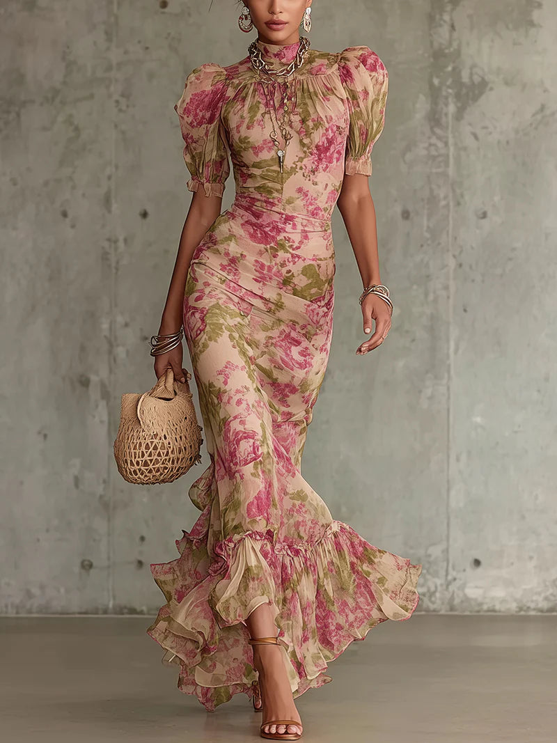 Rosalie™ | Maxi-Kleid mit Vintage-Rosendruck