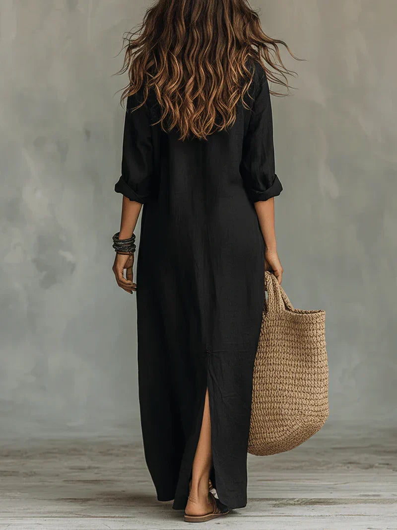 Céline™ | Luftiges Maxikleid mit Knopfdetails