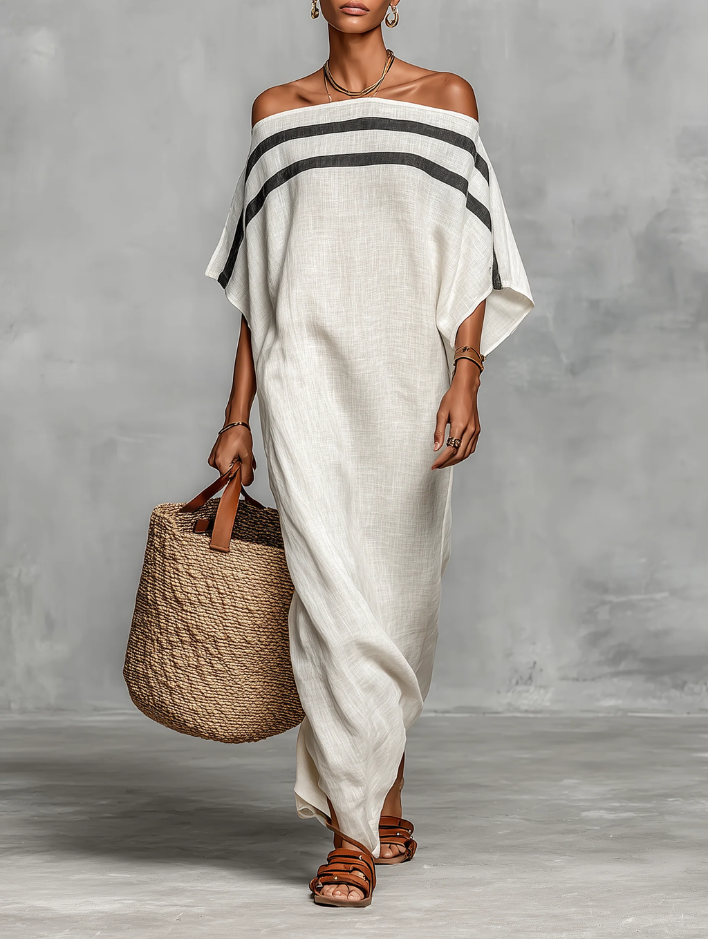 Aveline™ | Off-Shoulder-Maxi-Kleid mit Fledermausärmeln