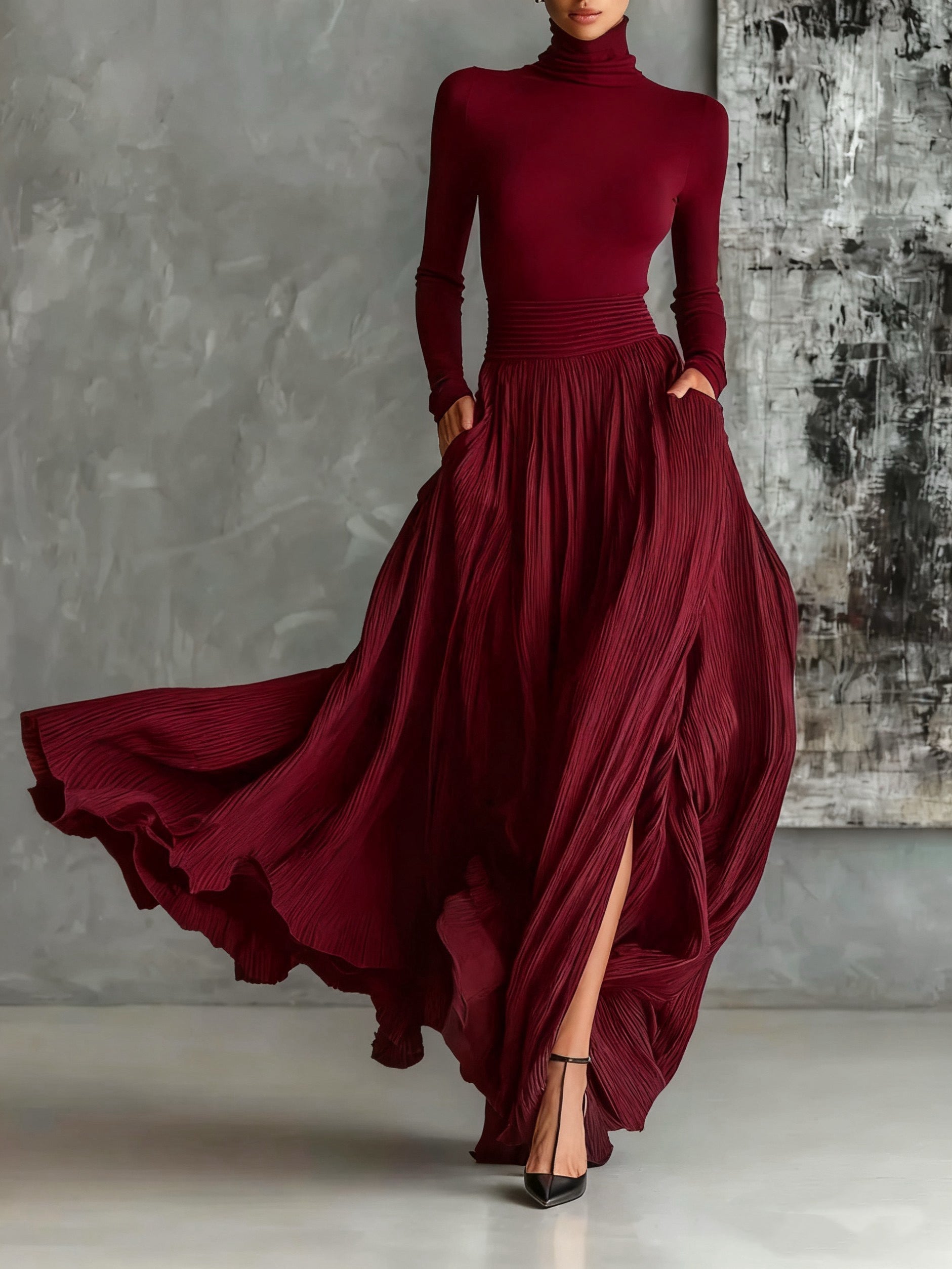 Eva™ || Elegantes Set mit Faltenrock