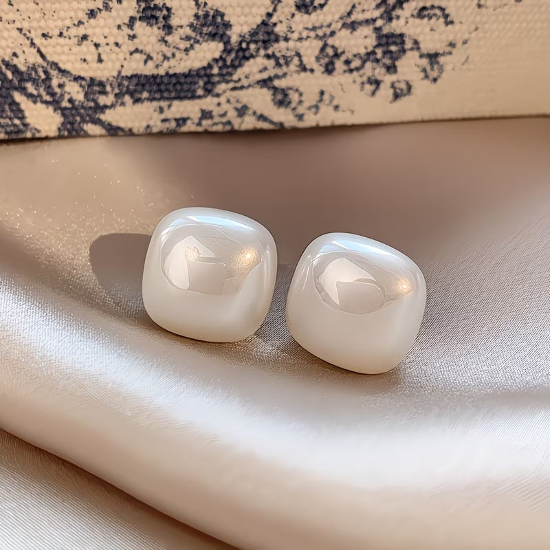 Quadratische Perlen-Ohrringe