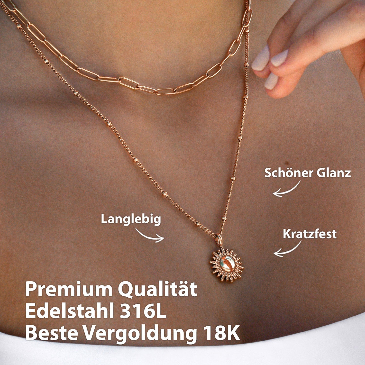 BonnySun Kette Sonne Roségold