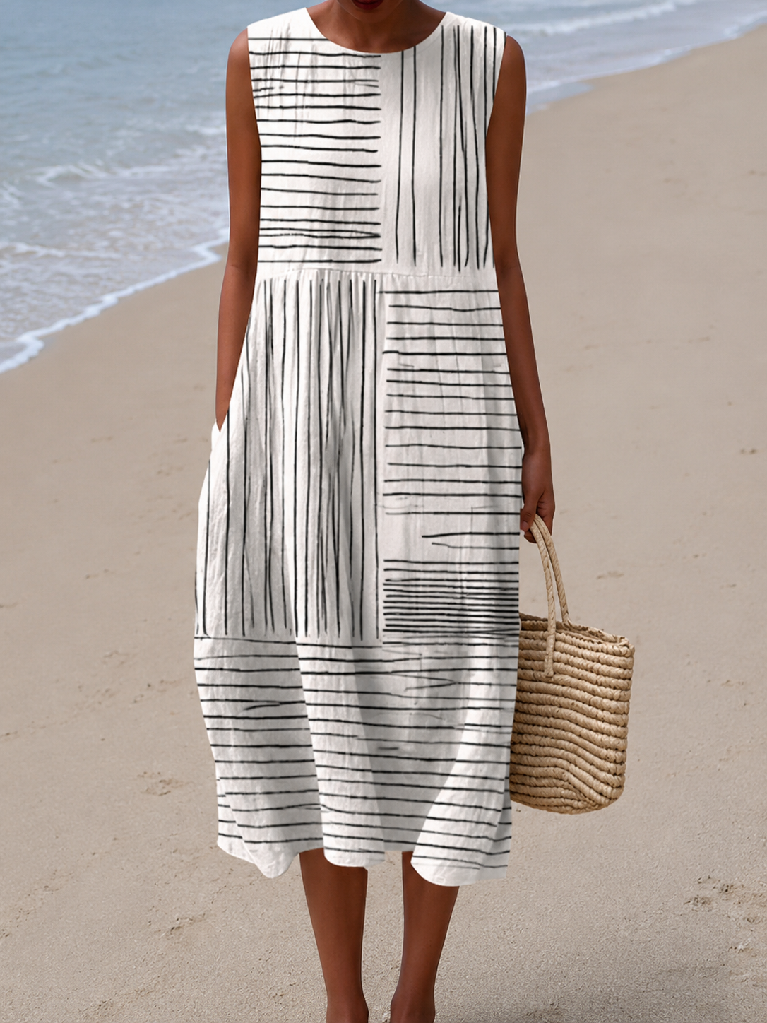 Bedrucktes Midi-Kleid