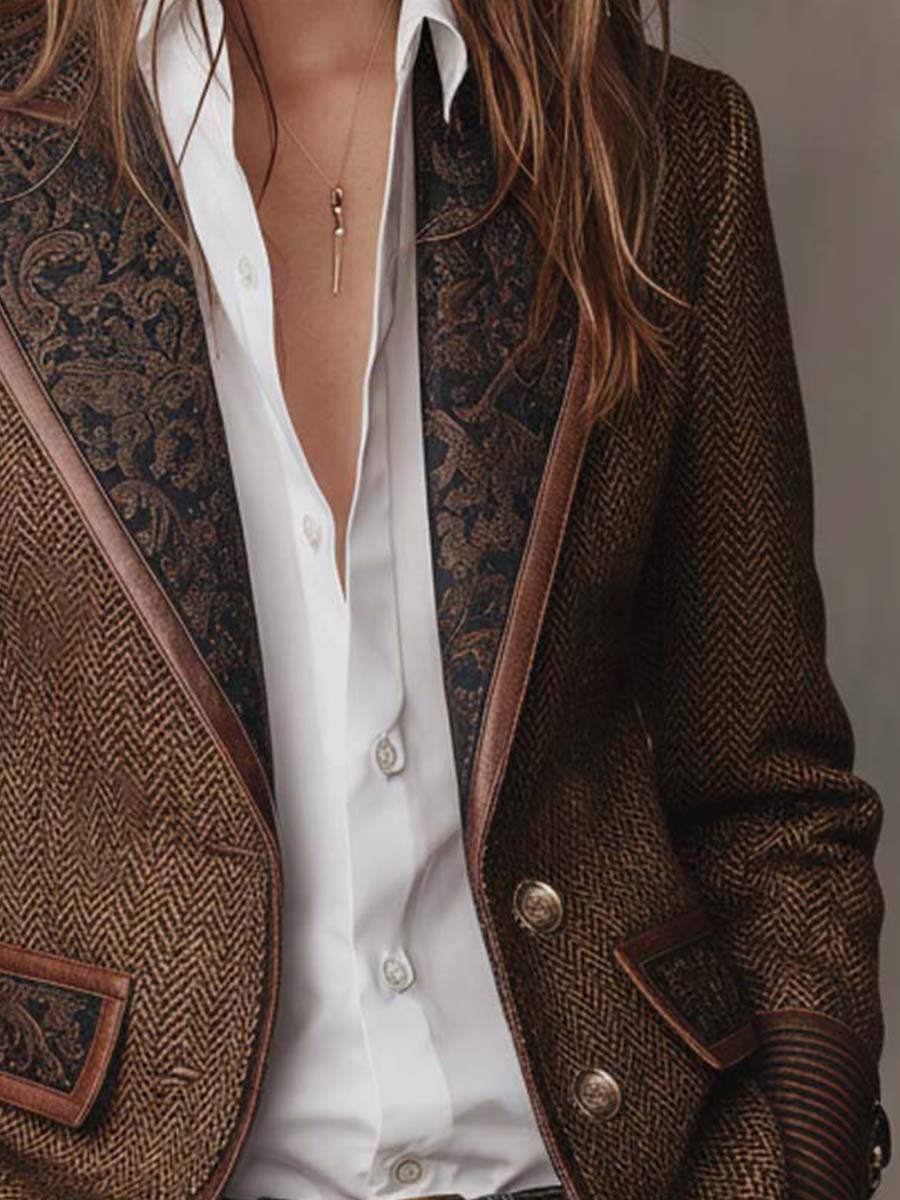 Gisèle | Chevron-Print Blazer