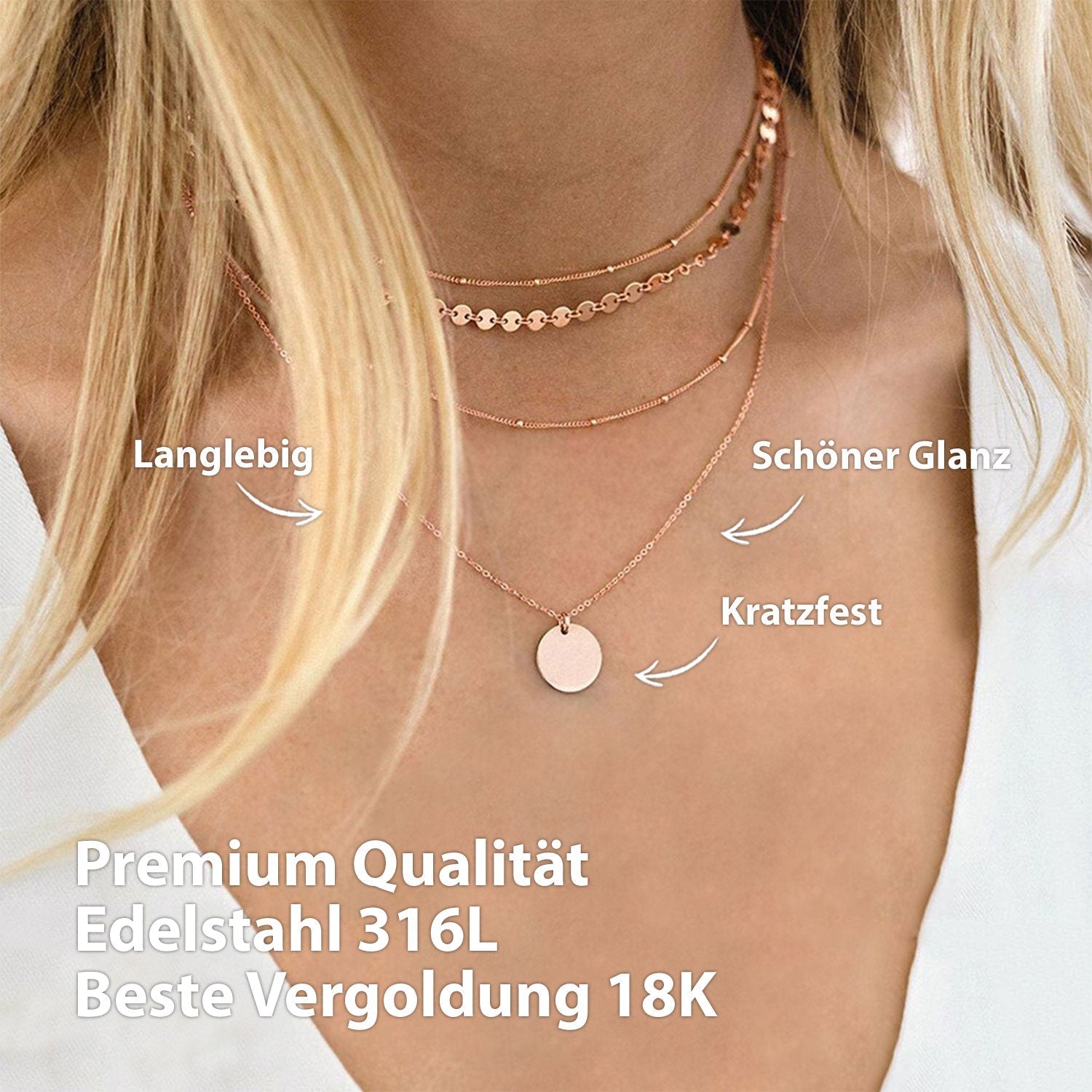 BonnyBoho Halsketten Set Rose
