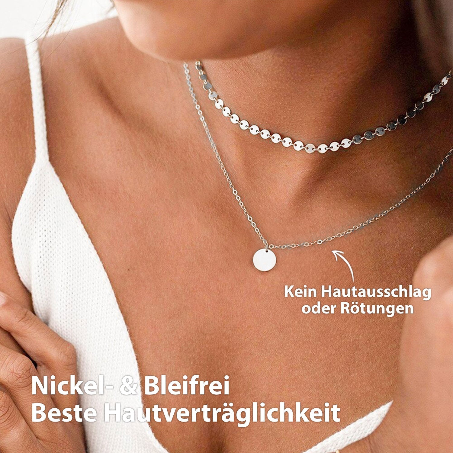 BonnyBoho Halsketten Set Silber