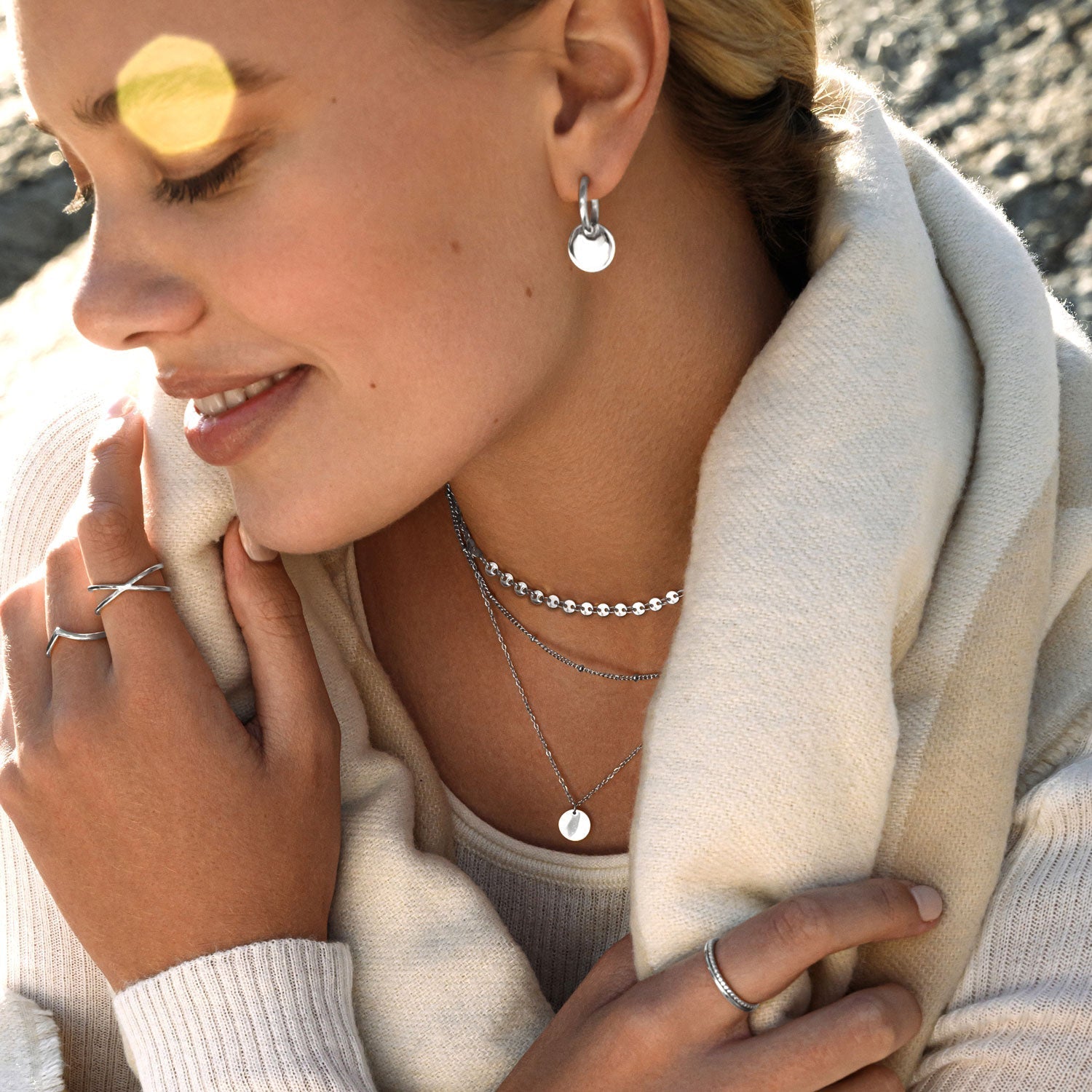 BonnyBoho Halsketten Set Silber