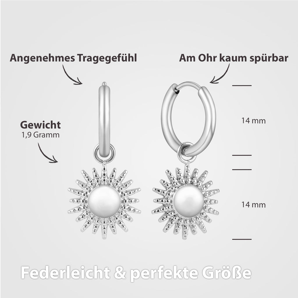 Bundle: BonnySun Kette + Ohrringe Sonne Silber