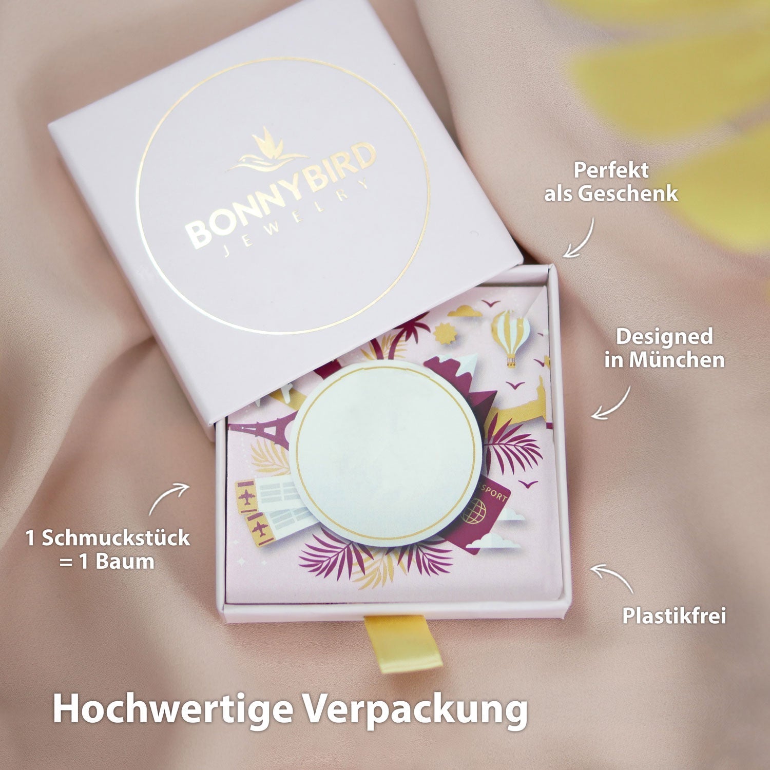 Bundle: BonnyWorld Weltkugel Kette + Armband Roségold