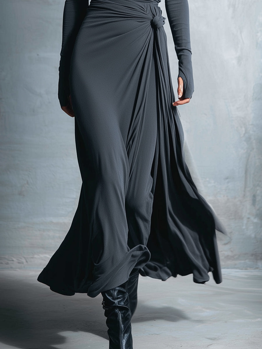 Naomie | Maxikleid mit seitlichem Knoten-Design