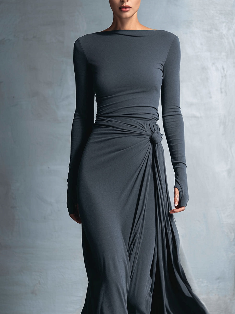 Naomie | Maxikleid mit seitlichem Knoten-Design