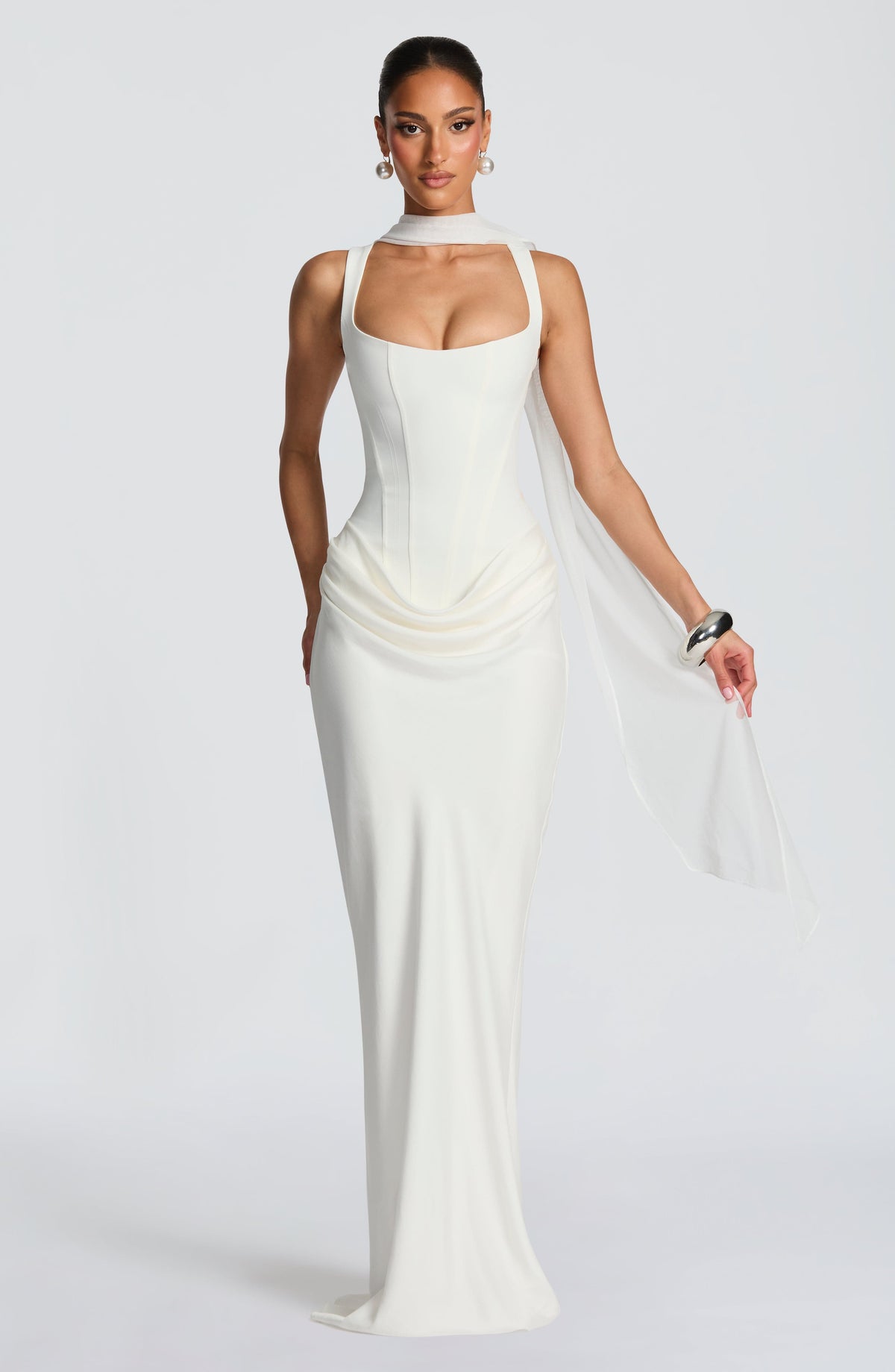 Éléonore | Maxikleid mit eckigem Dekolleté