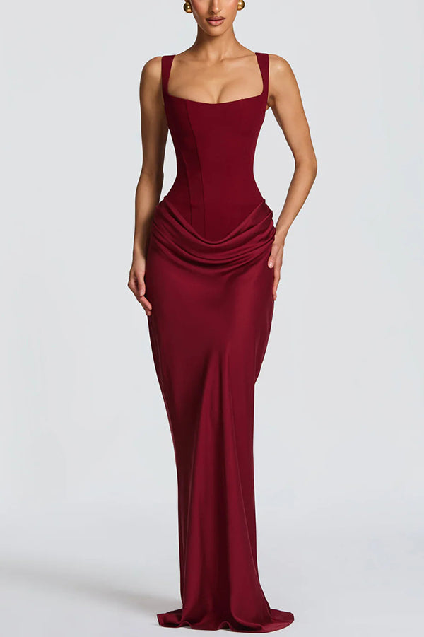 Éléonore | Maxikleid mit eckigem Dekolleté