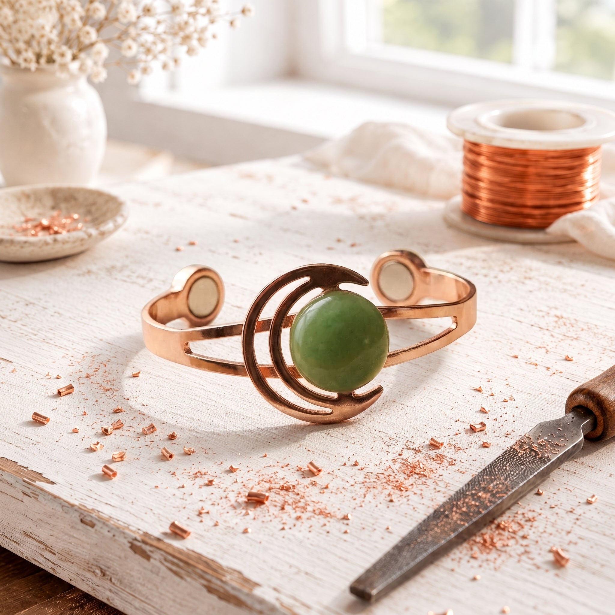 Grüner Kupferarmband Lunara