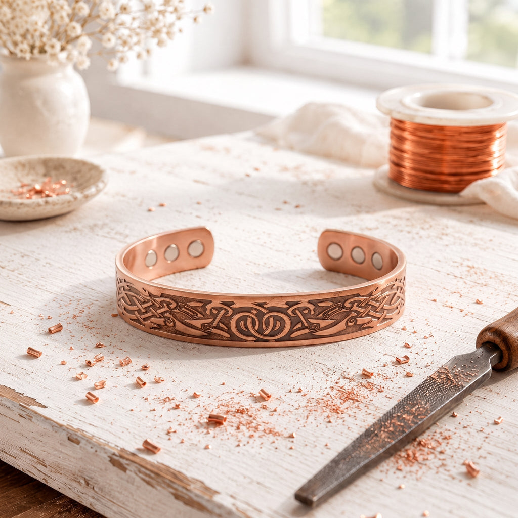 Kupfer-Armband mit Knoopwerk