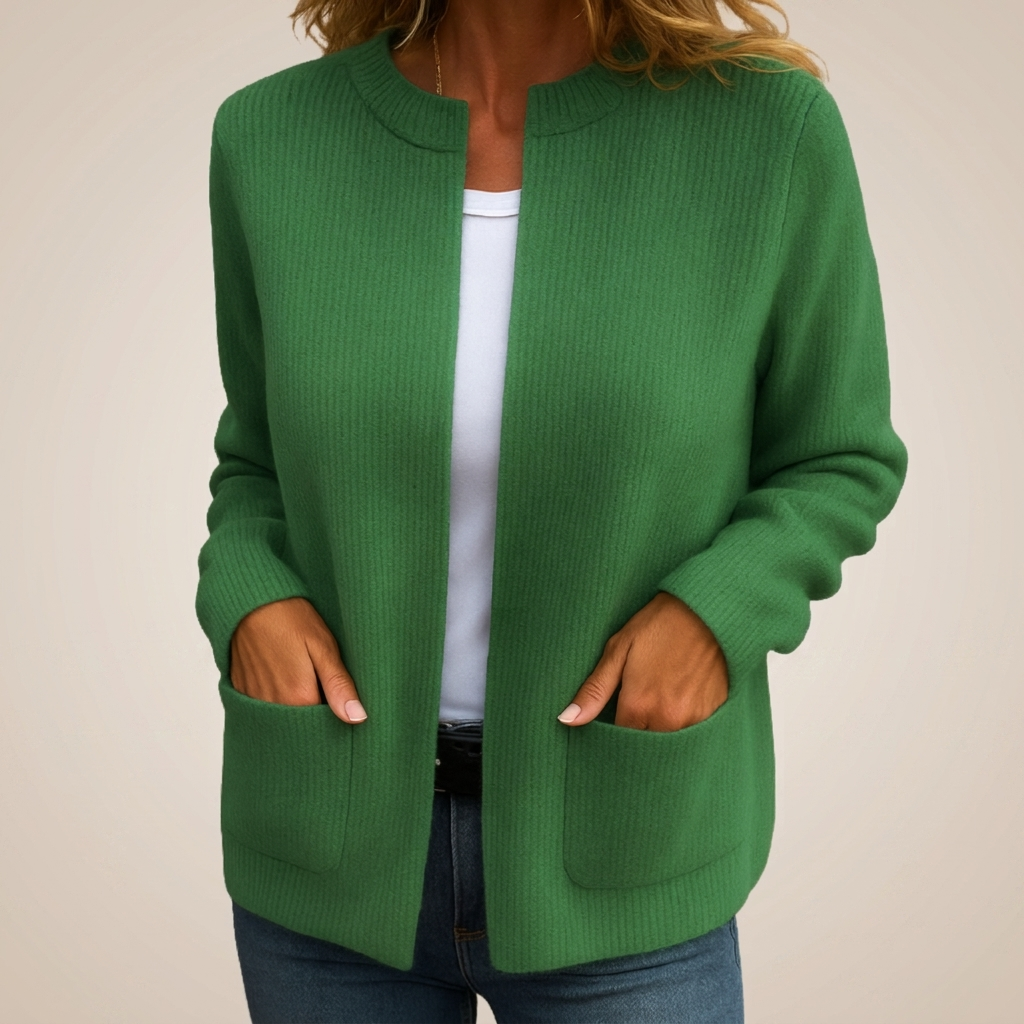 Elise™ | Warme Strickjacke mit Reißverschluss & Taschen