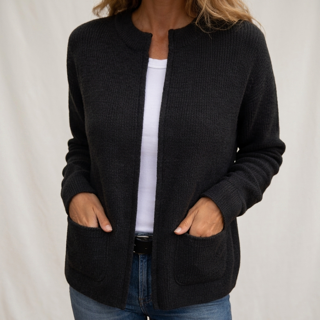 Elise™ | Warme Strickjacke mit Reißverschluss & Taschen