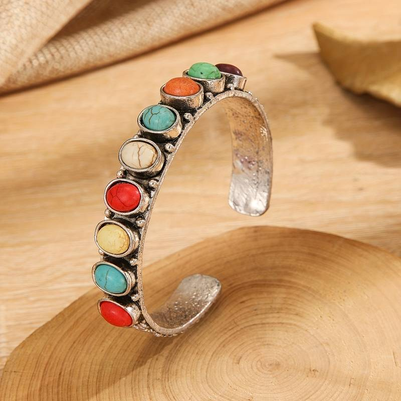 Retro Multicolor Silver Bracelet