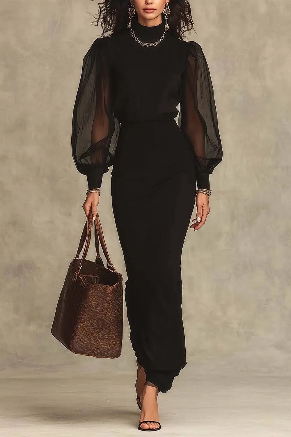 Élise | Langes Kleid aus luftiger Strickware