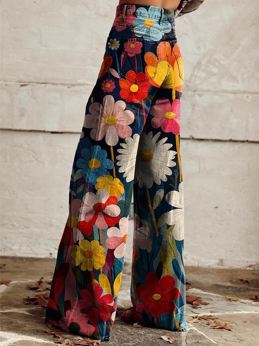 Léna - Lockere Blumenmuster-Hosen