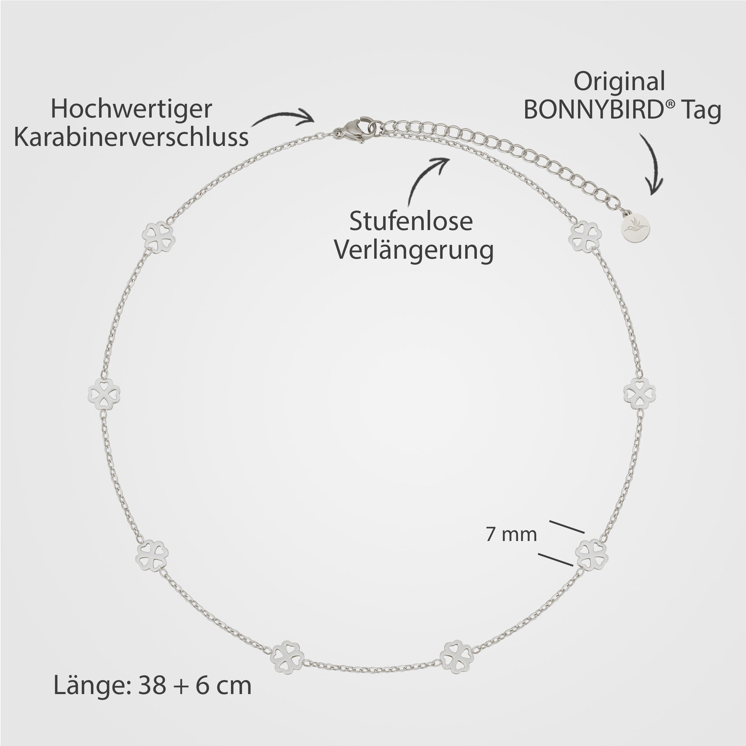 BonnyBliss Kette Kleeblatt Silber