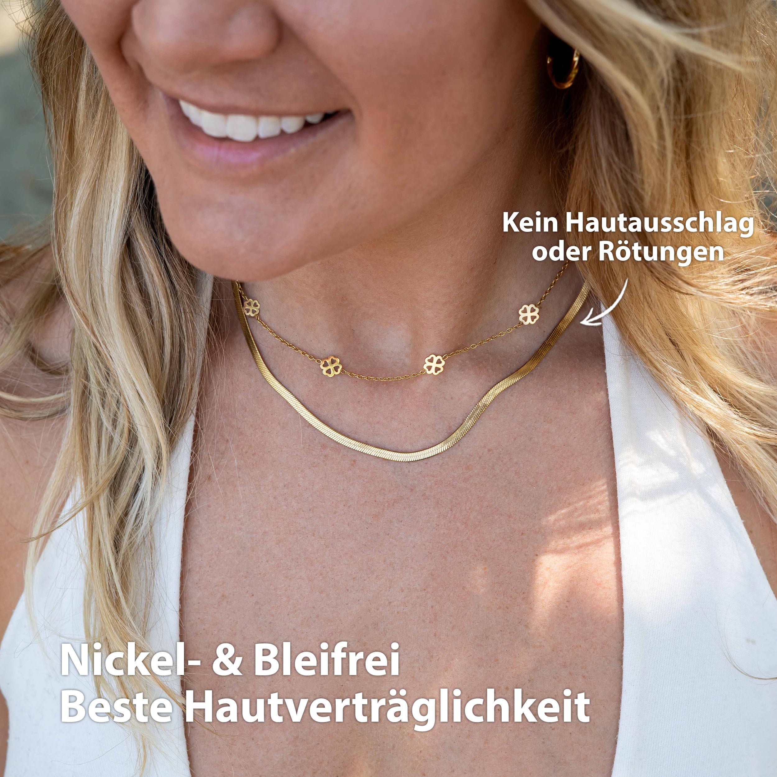 BonnyBliss Kette Kleeblatt Gold