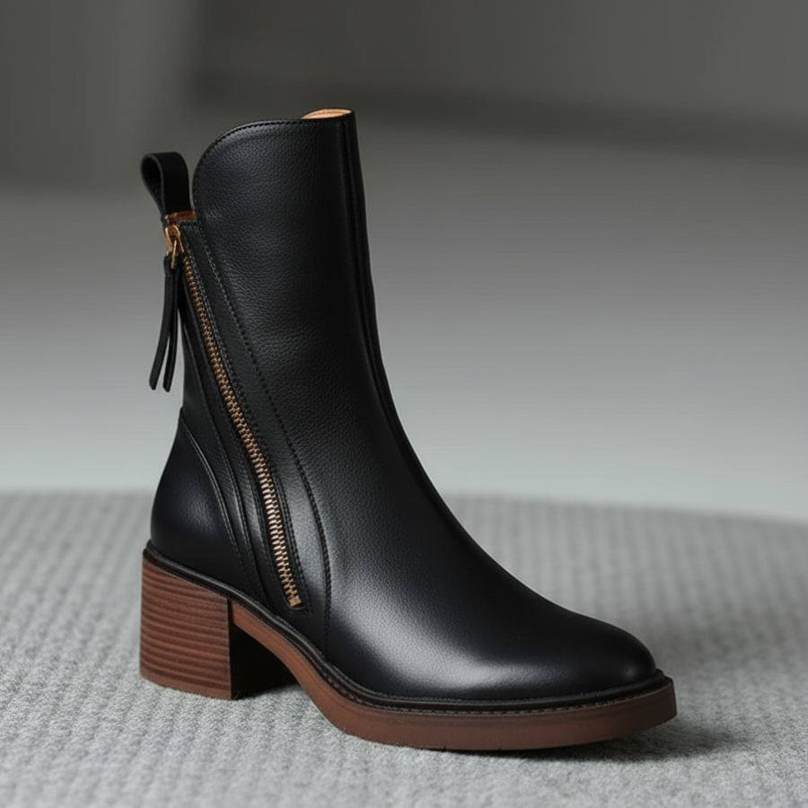 Marlow – Bottes en Cuir à Talon Carré