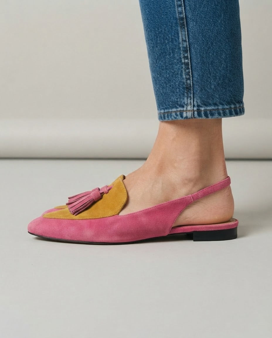 Fiorentia™ - Stilvolle Stiefeletten in Fuchsia und Senf