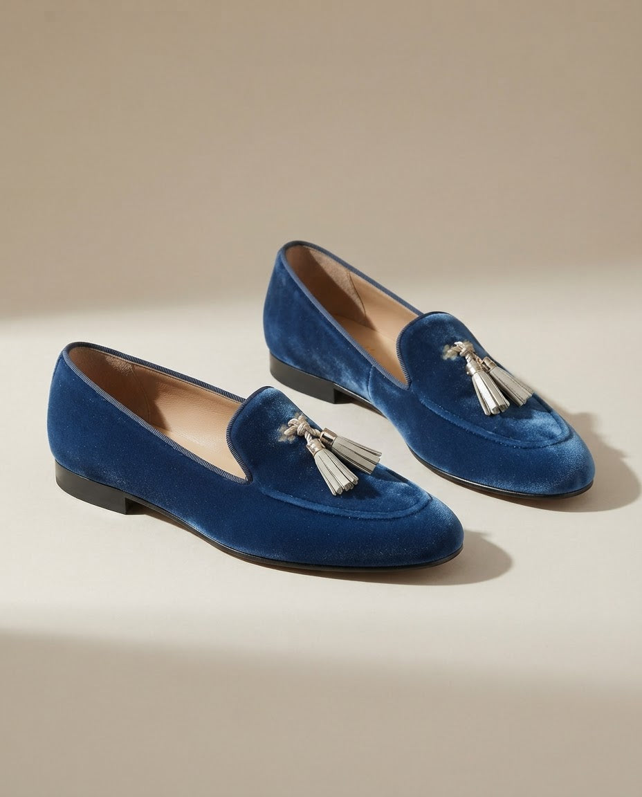 Vittoria™ - Elegante Halbschuhe aus Velours in Blau