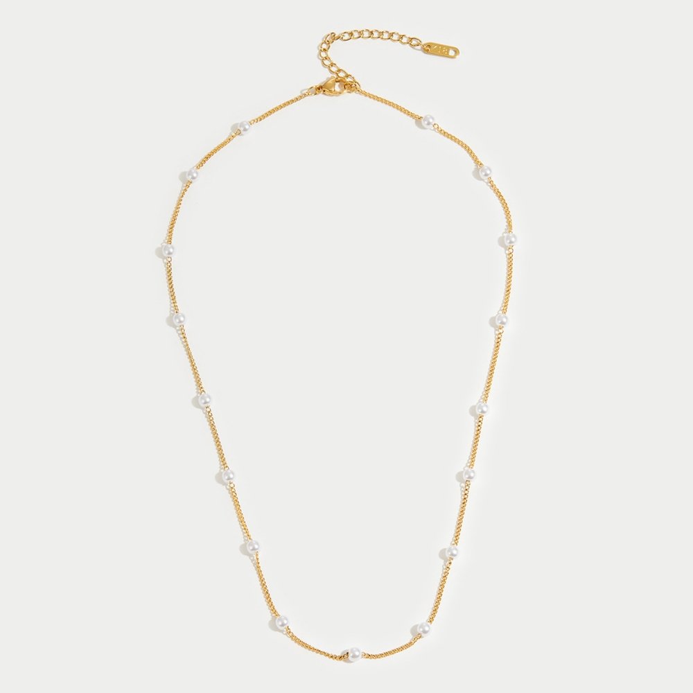 Zeitlose Perlen-Gold-Halskette