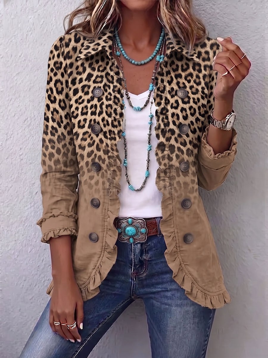 Ángeles | Leopard-Gradient-Jacket with Ruffles