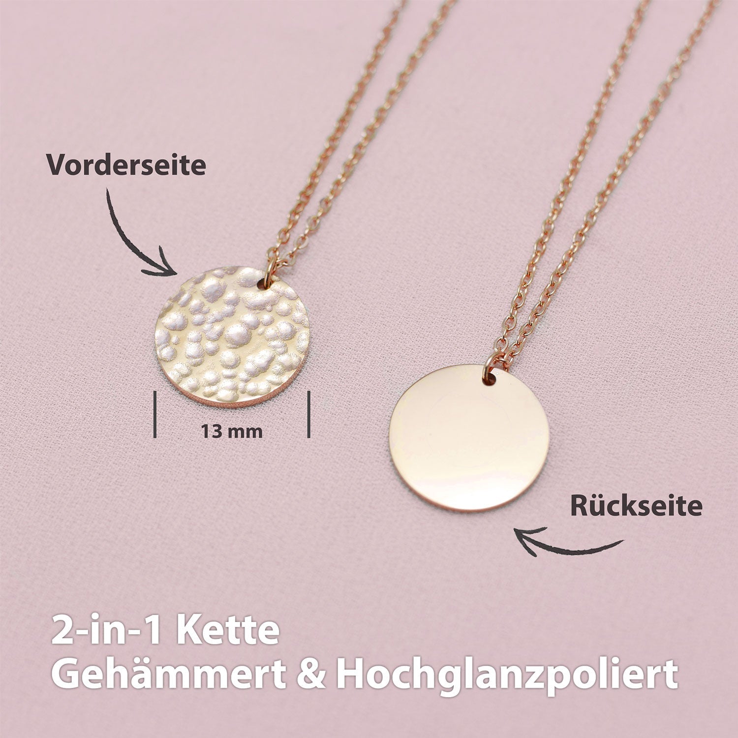 BonnyMoonbase Kette mit Platte Rose
