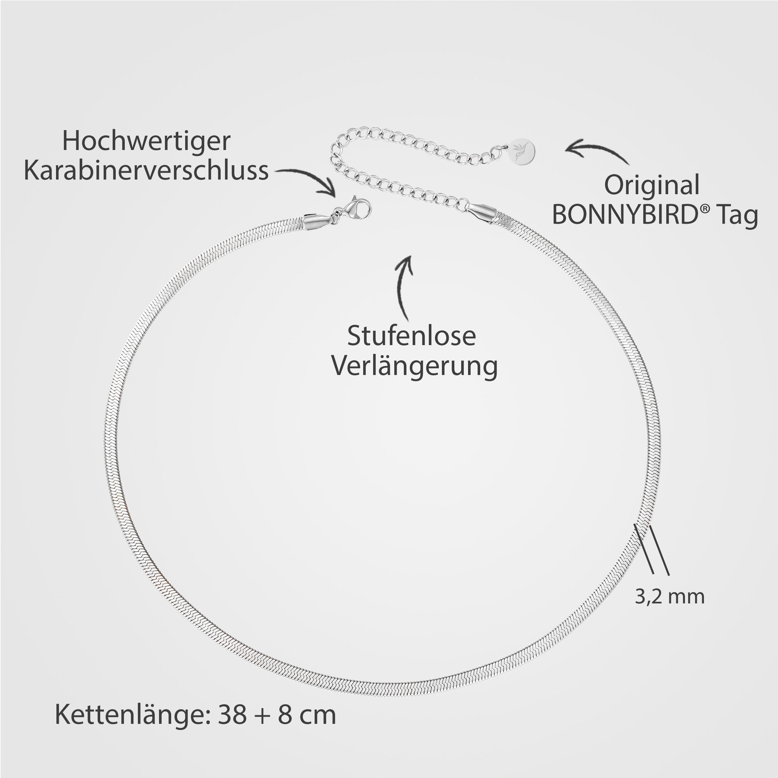 BonnySnake Schlangenkette Silber
