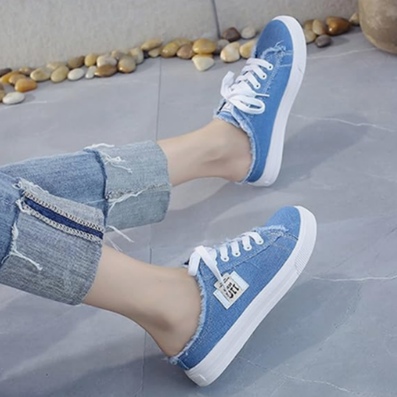 Livia - Mules Sneakers aus Denim