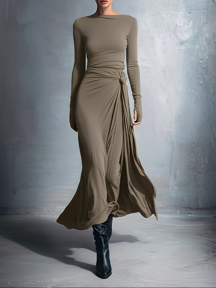 Naomie | Maxikleid mit seitlichem Knoten-Design