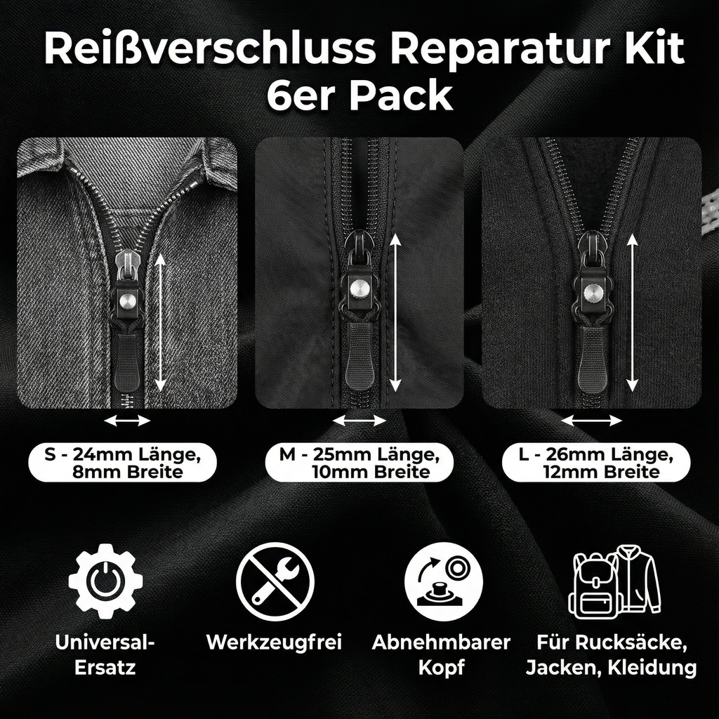 Reißverschluss Reperatur Kit 6er Pack