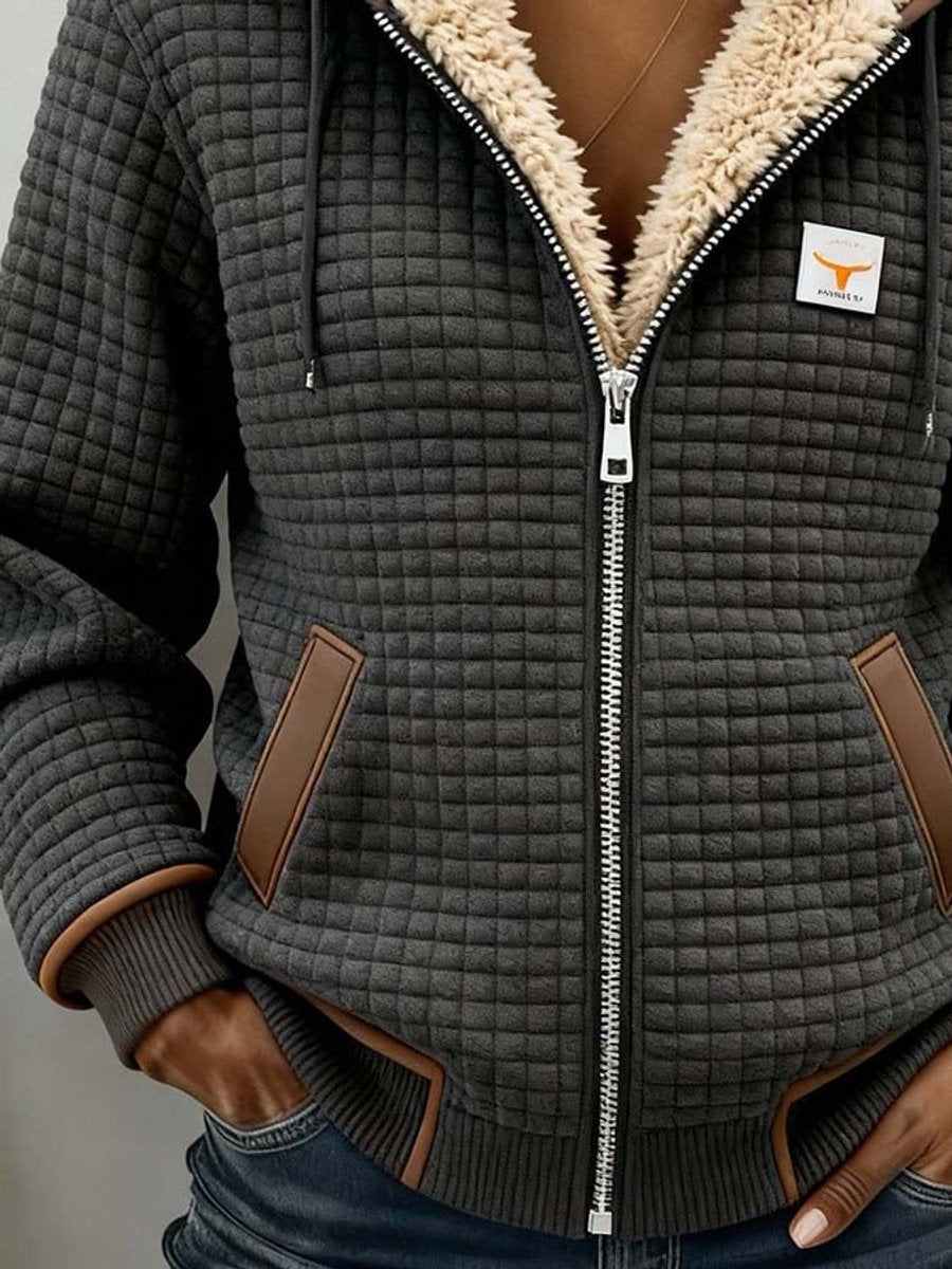 Sandra | Gepolsterte Sherpa-Jacke mit Kapuze